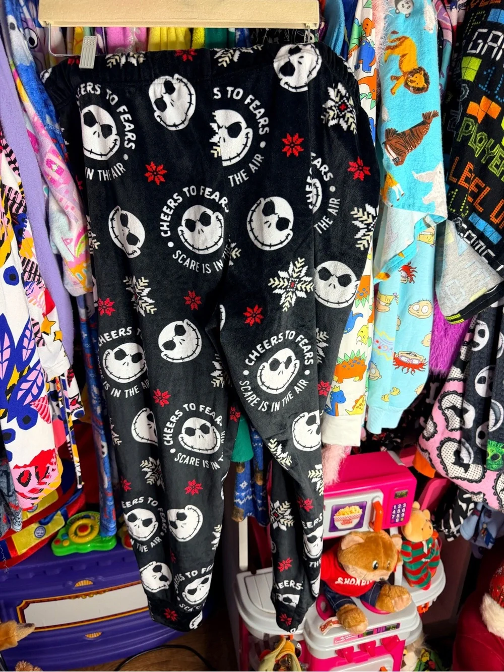 Disney Black and Red Jack Skellington Fleece Pajama Pants - Picture 4 of 5